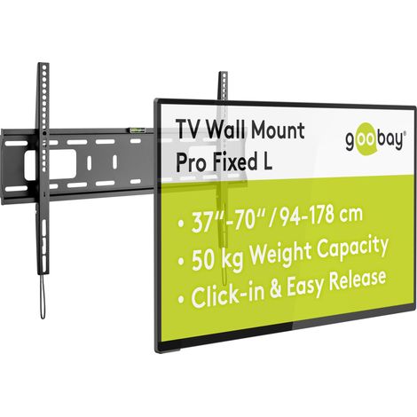 Support TV Mural Fixe 37-70 Pouces Ultra-Plat 25 mm VESA 600x400 Jusqu'à 50 kg - Basic Fixed L - 49891 (1/5)