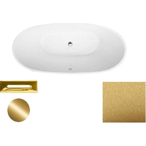 Baignoire îlot doré Glam avec bonde dorée Ayla 170x80 (1/2)