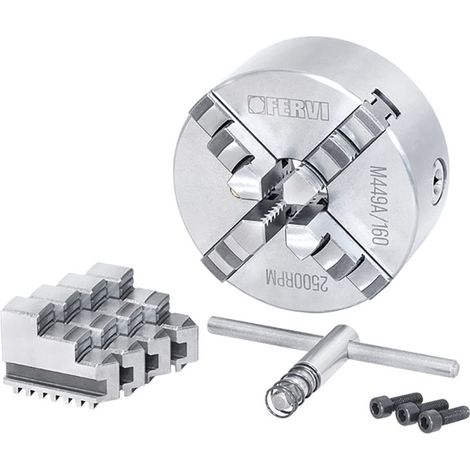 Fervi M449A/160 Mandrino a 4+4 griffe di precisione autocentrante per tornio (1/3)