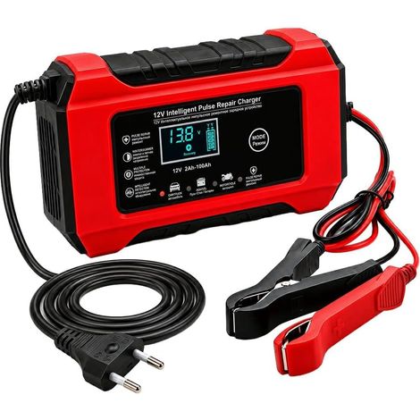 Ladegerät für Auto- und Motorradbatterien, 12 V, 6 A, mit LCD-Reparatur (1/5)
