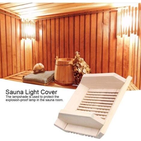 NALOOKAMIC  Abat-jour de sauna, abat-jour carré en bois, accessoire de sauna, lampe de sauna, housse de lampe de sauna, kit d'éclairage pour sauna, chambre à vapeur