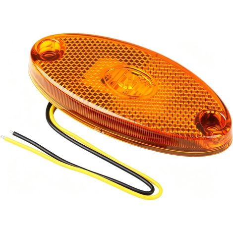 Feu de Position Latéral LED 12V,Accessoire Sécurité Camion Facile à Ins,Jaune Feux de Position Latéral Position Avant de Camion Lampes Indicateurs avec Réflecteur pour Remorque Van Caravane (1/5)