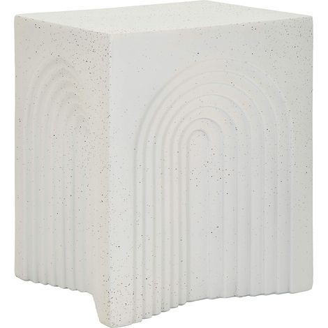 Couchtisch Galato, geeignet für Indoor/Outdoor, rechteckig, Tischplatte in Weiß, 48x58x48h cm, Marmor Weiß