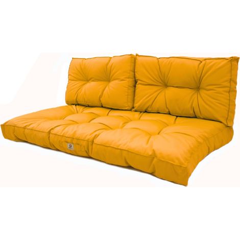 Coussins pour salon de jardin capitonné 120x60cm jaune