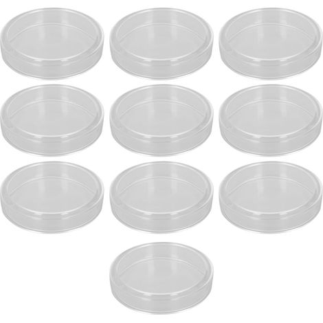 Lot de 10 boîtes de Pétri en verre pour laboratoire, couvercles inclus, expériences de recherche biologique (1/5)