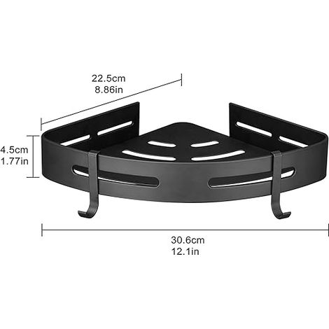 Étagères douche angle adhésives, rangement salle de bain sans perçage (1/5)