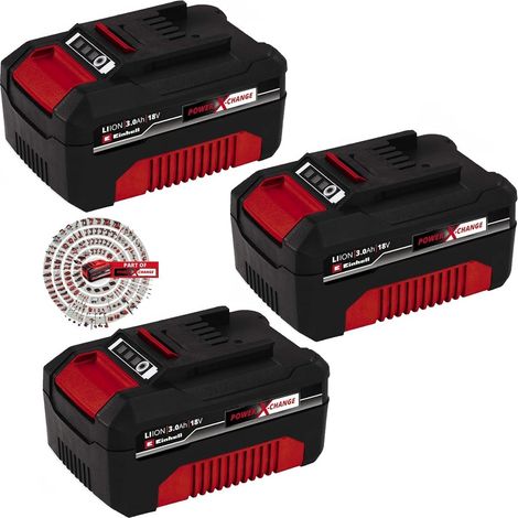 Einhell 3 X 3.0Ah 18V Battery Power X-Change PXC Rechargeable Dust Resistant LED (1/5)
