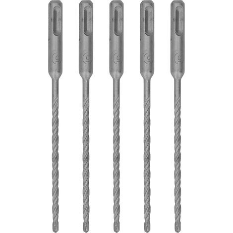 5 pièces foret à percussion rotatif 160mm longueur 2 cannelures auto centrage pointe en carbure forets à percussion pour brique pierre béton 5mm/0,2 pouces (1/5)