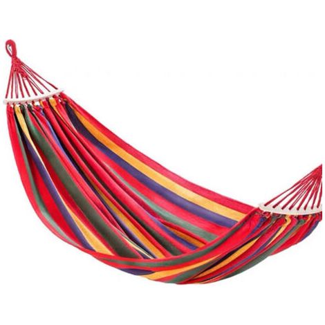 Hamac Swing pour Voyage Camping, 1 Person Grand 280  80cm/ Coton Respirant/Charge 150KG Lit Simple Balançoire dans la Plage, Patio, Porche, Jardin Suspendu