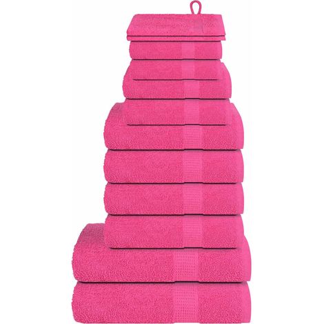 12 pièces. Set de serviettes FROGN rose 360 g/m²