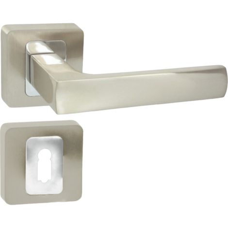 DOMINO Poignée de porte MAFF QR M6/M9 BB Poignée avec rosace BB pour clé Chrome/nickel brillant (1/5)
