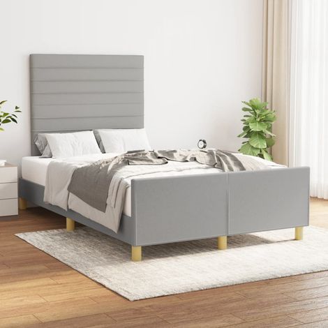 vidaXL Estructura de cama sin colchón tela gris claro 120x190 cm (1/5)