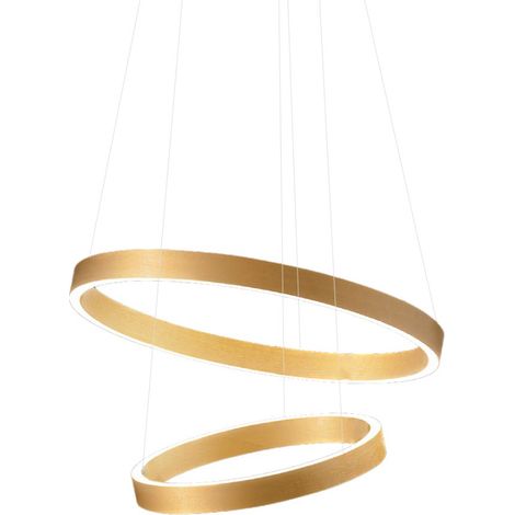 Suspension Criseide S/2P Or Brossé - Led 60W 3000Lm 3000K Dimmable Double Émission Aluminium Et Silicone - Gealuce (1/5)