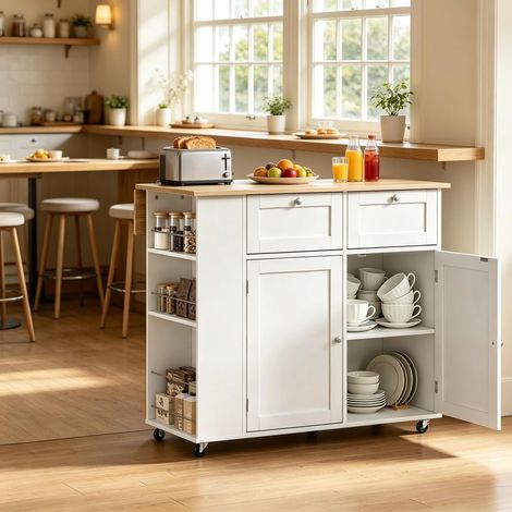 Isola cucina moderna con piano di lavoro pieghevole, lato cucina, armadietto da cucina, carrello da cucina (1/5)