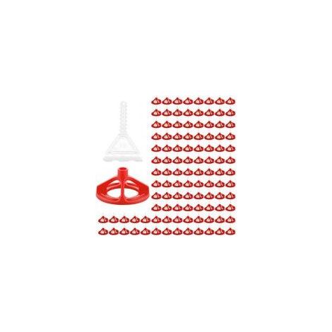 Croisillon Autonivelant 3mm Kit, Système Nivellement à Visser (100 Cadrans Réutilisables + 200 Clips), Cale Carrelage Autonivelant pour Carrelage Sol et Mur (1/5)