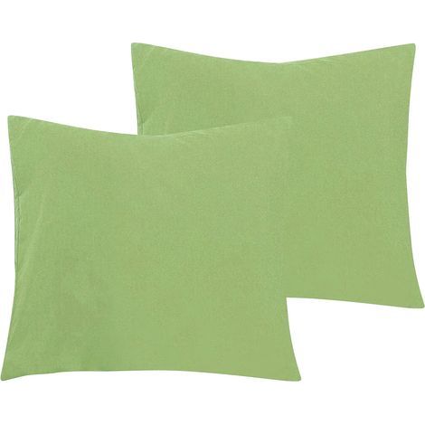 Lot de 2 Taies d'oreiller en Microfibre avec Fermeture éclair, Taie d’Oreiller Facile à Laver et Super Doux, 50x90cm, Vert Cendré (1/5)