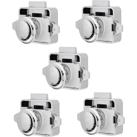 Lot de 5 loquets de porte à bouton, poussoir de pour caravane, car (1/5)
