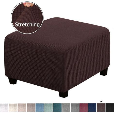 Des housses élastiques et des manchons de protection carrés en fibre élastique sont utilisés pour les tabourets de rangement et les repose-pieds, avec des bandes élastiques en bas - longueur-largeur 6