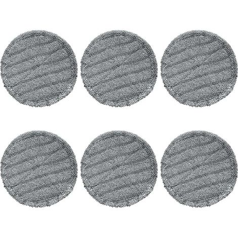 Lot de 6 lingettes de rechange en microfibre compatibles avec les têtes de balai Dyson V7, V8, V10, V11 et V15 pour bois, stratifié, carrelage et marbre, 16 cm, grises, lavables (6) (1/5)