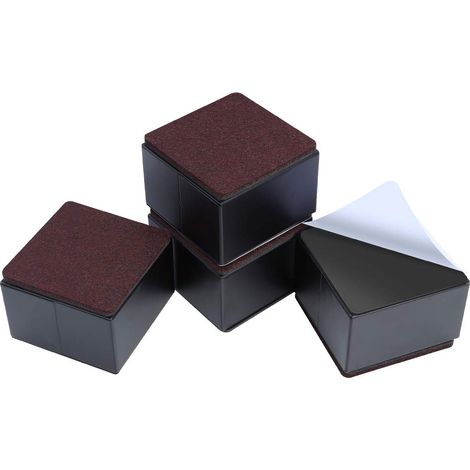 Rehausseur de Meubles en Acier Carbone de 1.96", Rehausseurs de Lit en Acier Carbone 3.15", Rehausseurs de Meubles pour Meubles Hauteur 1.96",Carré Noir (1/5)
