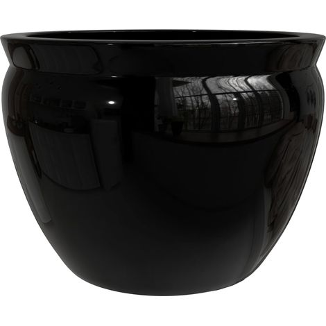 Bol à Poisson en Porcelaine Noir Massif 30,5 cm (1/5)