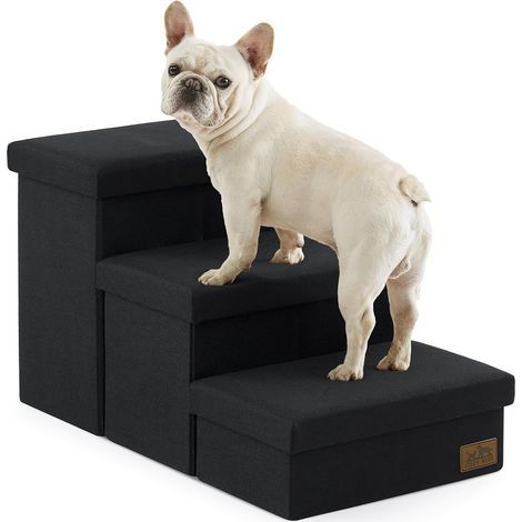 Dreistufige Hundetreppe, faltbar mit Aufbewahrungsmöglichkeit, strapazierfähiges Material, rutschfest, für Sofa, Bett, Auto (1/5)