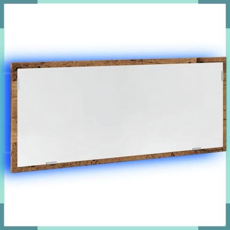 856275 Miroir de salle de bain à LED vieux bois bois d'ingénierie (1/5)