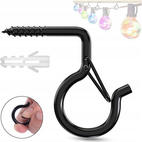 Set di 12 ganci a vite con tasselli neri da 5 mm per soffitti e pareti (1/3)