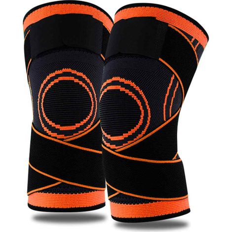 Manchon De Compression Pour Genou - Double Sangle Et Anneau Amortisseur - Pour Running Basketball Fitness - Paire (1/5)
