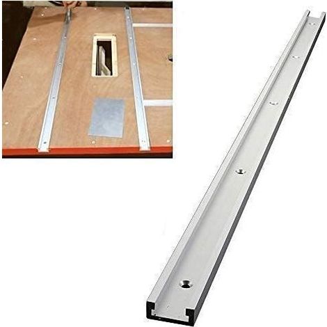 Binario di serraggio a T da 400 mm, guida per tagli obliqui a T, scanalatura di fissaggio in alluminio con viti autofilettanti per sega da banco, fresatrice, utensili per la lavorazione del legno (1/5)