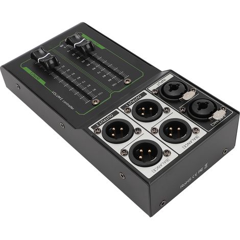 Contrôleur de volume passif tout métal sans perte, 1 entrée, 2 sorties, stéréo précis pour systèmes audio de studio et domestiques (1/5)