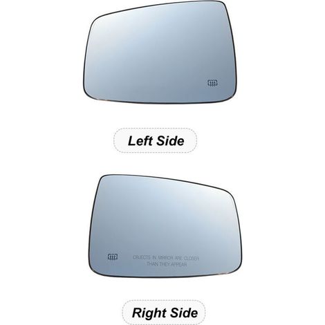 Miroir chauffé en verre gauche Remplacement côté conducteur pour Dodge Ram 1500 2009-2019 2500 2012-2019 68050298AA, 68050299AA. (1/4)