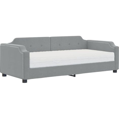 Maison Exclusive - Tagesbett mit Matratze Hellgrau 90x200 cm Stof