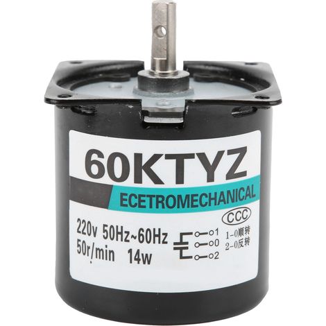 Moteur synchrone AC 14W, aimant permanent, basse vitesse, couple élevé, arbre central XD60KTYZ 50 tr/min 220V (1/5)