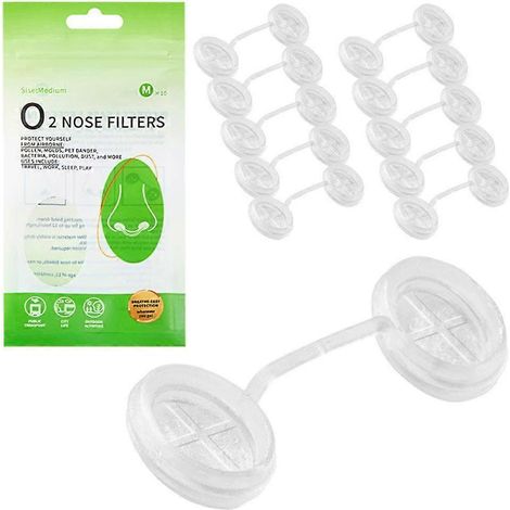 Filtres nasaux O2 à triple protection contre la pollution la poussière le pollen et les allergies - Lot de 10 (1/5)