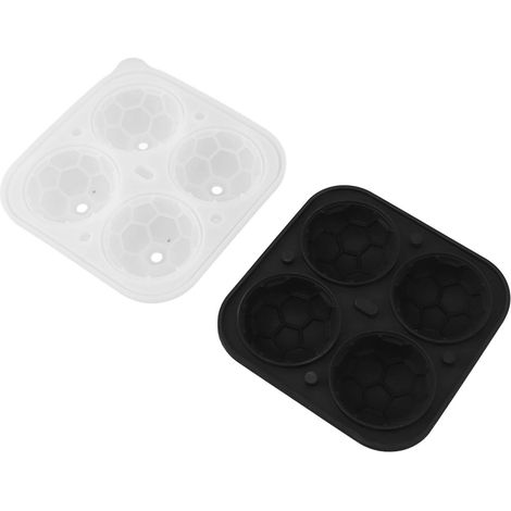 Lot de 2 moules à glaçons en silicone, forme sphérique ronde, pour whisky et cocktails, motifs ballon de football, idéal matchs et soirées. (1/5)