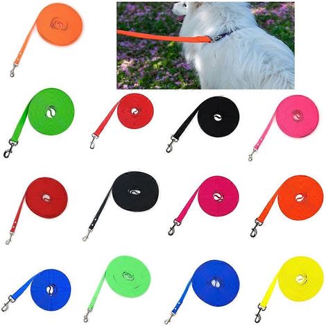Laisse résistante pour chien de 3 à 15 mètres, anti-nœuds et confortable - Modèle noir à coudre (1/4)