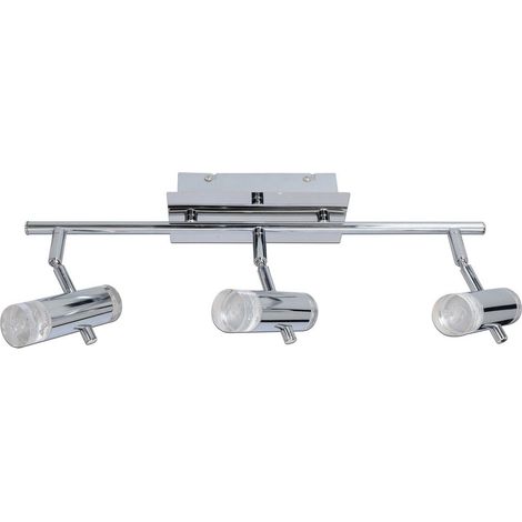 Plafonnier LED Design en Métal Chromé et Acrylique, Luminaire de Plafond 46 cm, 975 lm Blanc Chaud - PANGIVO (1/5)