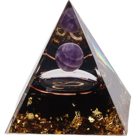 Pyramide Orgonite 5cm pour Énergie Positive, Méditation et Chakra - Générateur Énergétique Zodiac Lion (1/5)