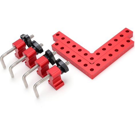 Équerre de positionnement carrée 90° en aluminium, kit de mesure d'angle droit avec pince d'angle, outil de précision pour menuiserie. (1/5)