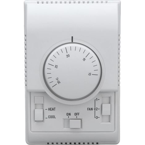 Thermostat Mécanique, 10-30 ℃ Thermostat Manuel de Climatisation, 110-220V/AC Centrale Thermostats à Tension de Ligne Chauffage et Refroidissement Régulateur de Température Mécanique Bidirectionnel (1/5)