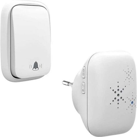 Sonnette extérieure sans fil et sans pile EU étanche IP 65 neige pluie humidité, blanc (1/5)