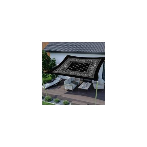 Voile d'ombrage imperméable, motif mandala 3D, protection UV, rectangulaire, pour jardin (1,5 x 1,5 m) (1/5)