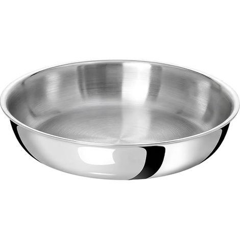 Poêle Inox 18/10 Triply – 24 cm – Sans Manche – Sans Revêtement – Compatible Tous Feux Dont Induction (1/5)
