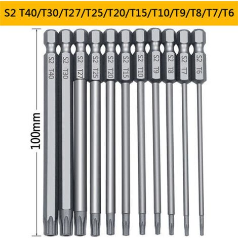 Jeu d'embouts de tournevis Torx à six pans creux inviolables et à longue portée (1/5)