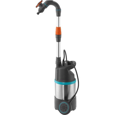 GARDENA Bomba sumergible de presión agua clara, bombea agua 23 m (2,3 bar) para depositos pluviales 4700 l/h, 550W Inox (1764-20)
