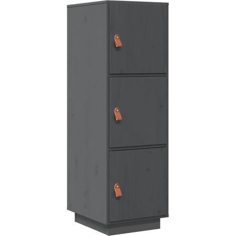 Aparador cómoda cómoda armario mueble organizador cocina salón salón alto 34 x 40 x 108,5 cm madera maciza de pino gris 020034224
