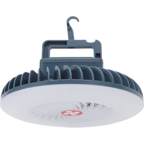 Wiederaufladbare LED-Campingzelt-Ventilatorleuchte über USB, Hängelampe für den Außenbereich, geeignet für Nachtmärkte und Wanderungen, mit eingebautem Akku. (1/5)