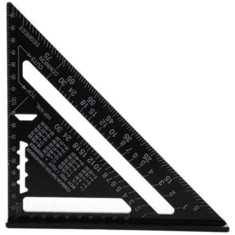 Équerre de charpentier multifonctionnelle, règle triangulaire en aluminium, trusquin, rapporteur, guide d'angle 45-90 degrés/outils de charpentier/outil de traçage pour menuiserie bois