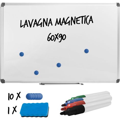 Lavagna per Ufficio Magnetica 90x60 cm in Alluminio Silver (1/5)